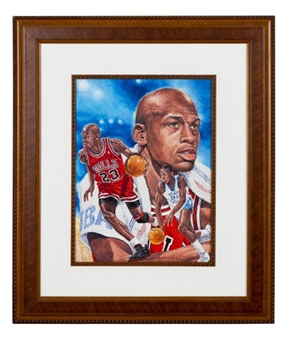 Michael Jordan Original Michael Taylor Framed Artwork From Legends Magazine